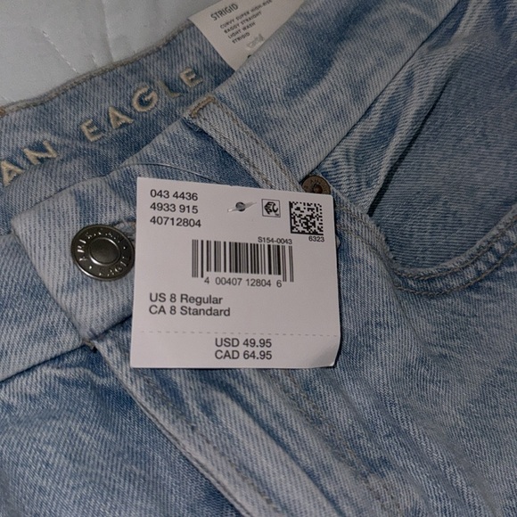American Eagle size 8 baggy straight curvy jeans - Picture 5 of 5